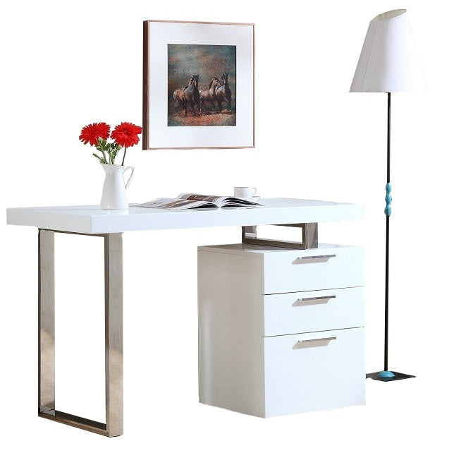 KD002 Modern Office Desk by J&M in White Matte