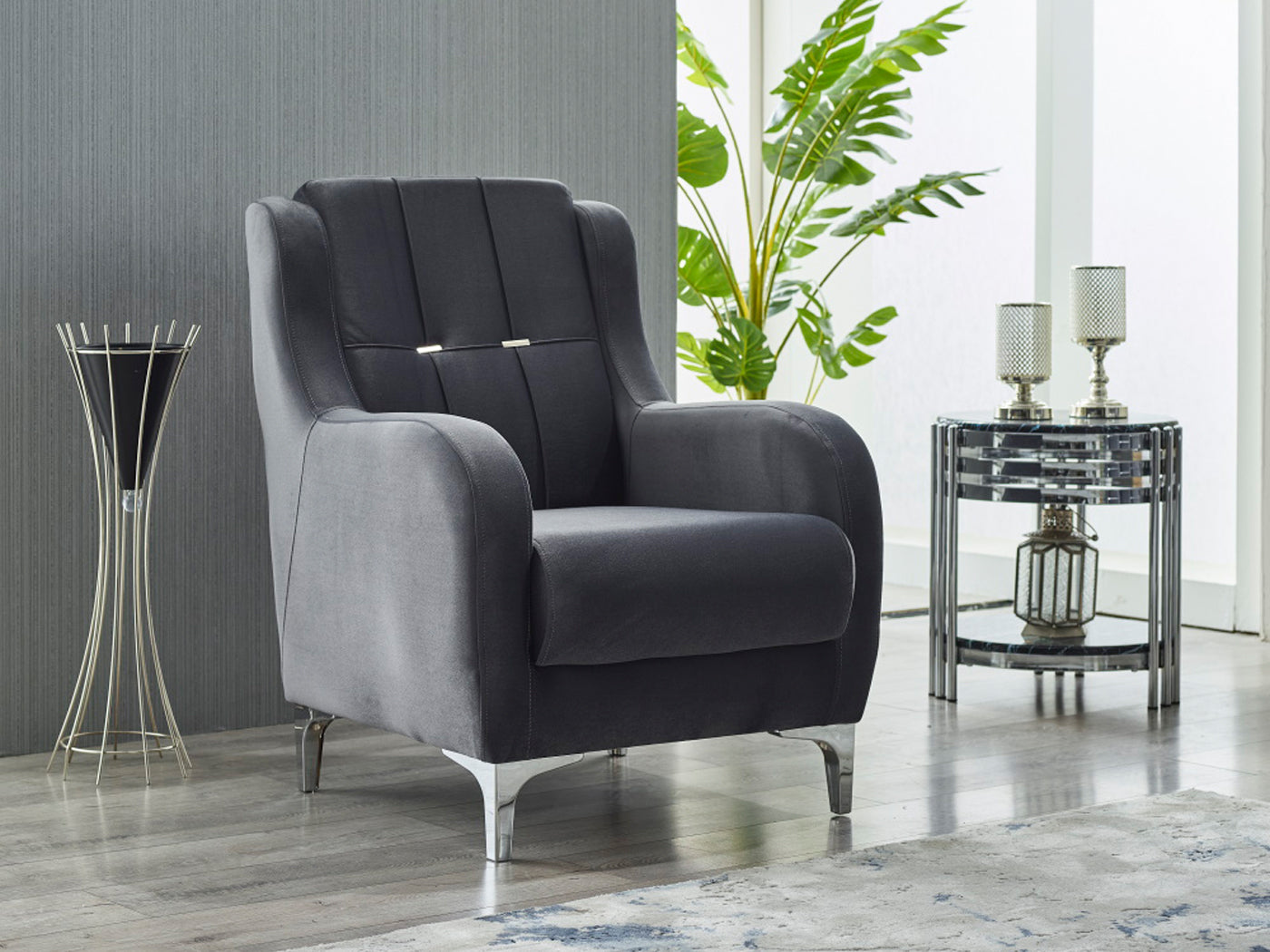 Gray deals tufted armchair