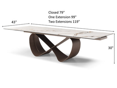 Stares 9305 DT 119" / 99" / 79" Wide Extendable Dining Table