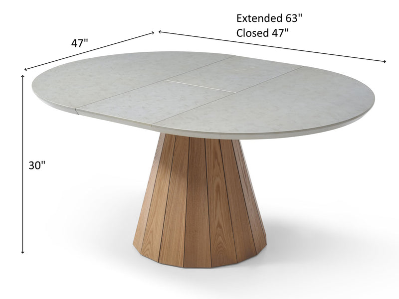 Stares 9493 DT 63" / 47" Wide Extendable Round Dining Table