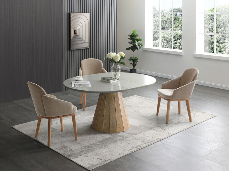 Stares 9493 DT 63" / 47" Wide Extendable Round Dining Table