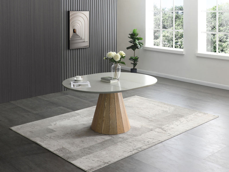 Stares 9493 DT 63" / 47" Wide Extendable Round Dining Table