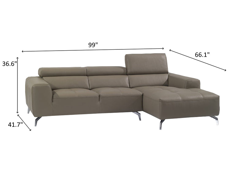 A978b 99" / 66.1" Wide Leather Sectional