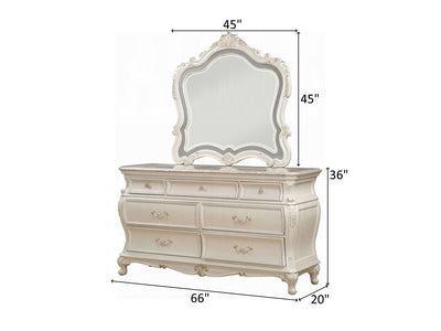 Chantelle 66" Wide 7 Drawer Dresser With Mirror