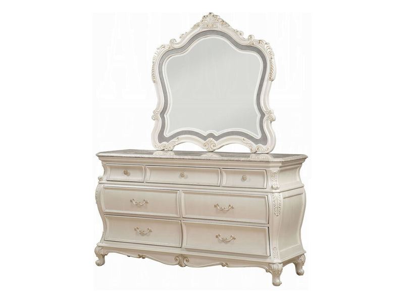 Chantelle 66" Wide 7 Drawer Dresser With Mirror