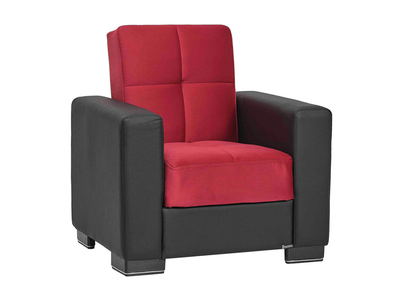 Armada Partial Leather 31" Wide Convertible Armchair