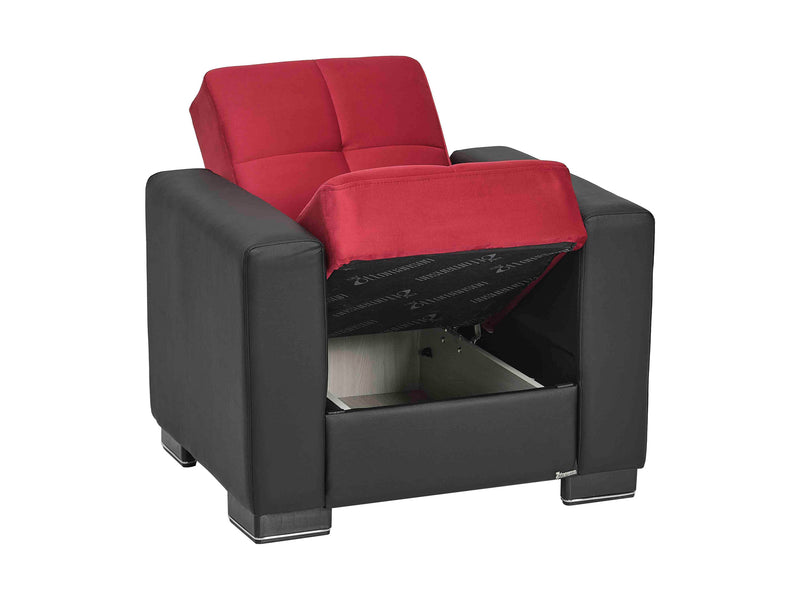 Armada Partial Leather 31" Wide Convertible Armchair