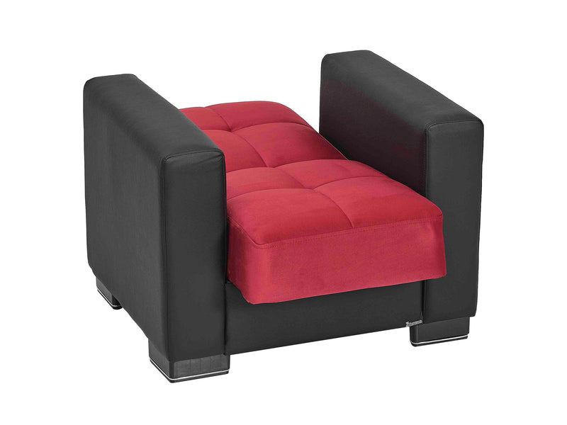 Armada Partial Leather 31" Wide Convertible Armchair