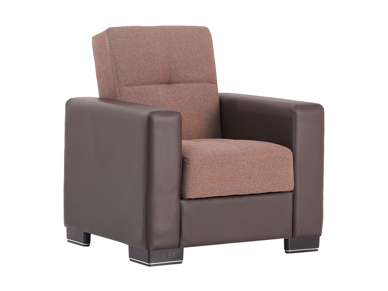 Armada Partial Leather 31" Wide Convertible Armchair