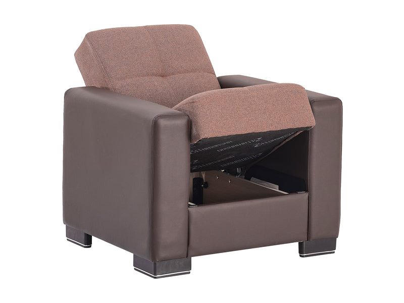 Armada Partial Leather 31" Wide Convertible Armchair