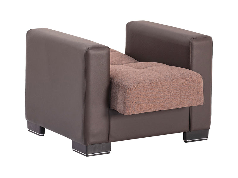 Armada Partial Leather 31" Wide Convertible Armchair