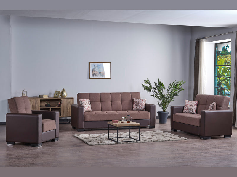 Armada Partial Leather 31" Wide Convertible Armchair