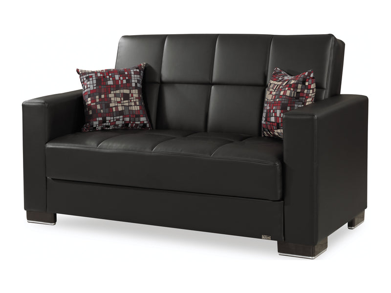 Armada Leather 66" Wide Convertible Loveseat