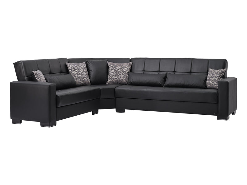 Armada Leather 124" / 100" Wide Convertible Sectional