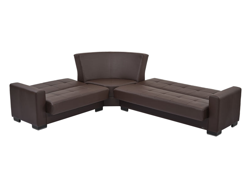 Armada Leather 124" / 100" Wide Convertible Sectional