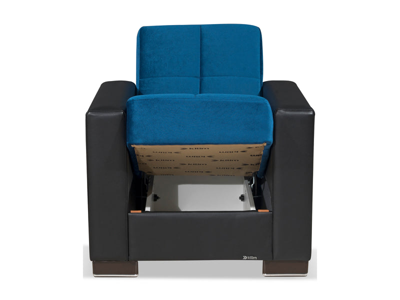 Armada Partial Leather 31" Wide Convertible Armchair