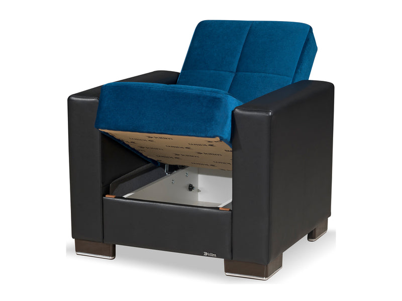 Armada Partial Leather 31" Wide Convertible Armchair