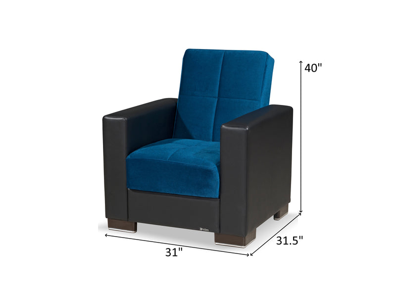 Armada Partial Leather 31" Wide Convertible Armchair