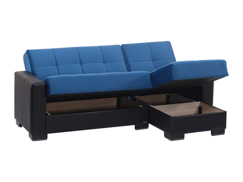 Armada Partial Leather 94" Wide Convertible Sectional