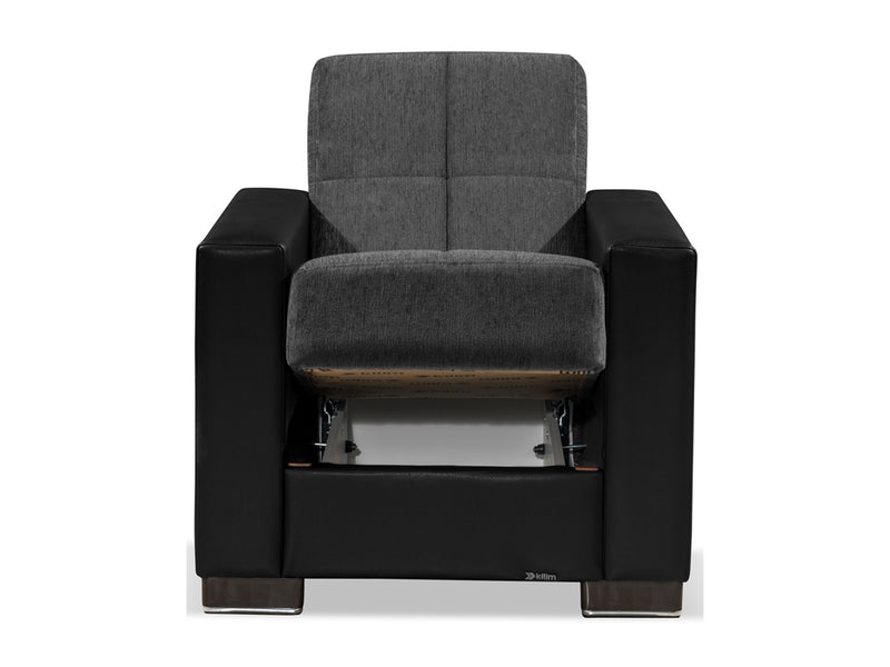 Armada Partial Leather 31" Wide Convertible Armchair