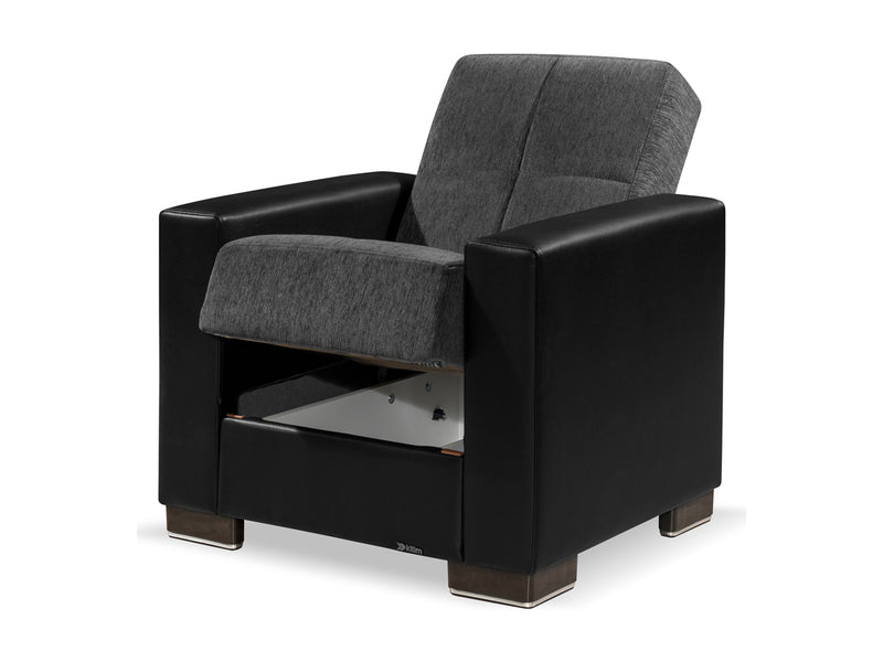 Armada Partial Leather 31" Wide Convertible Armchair