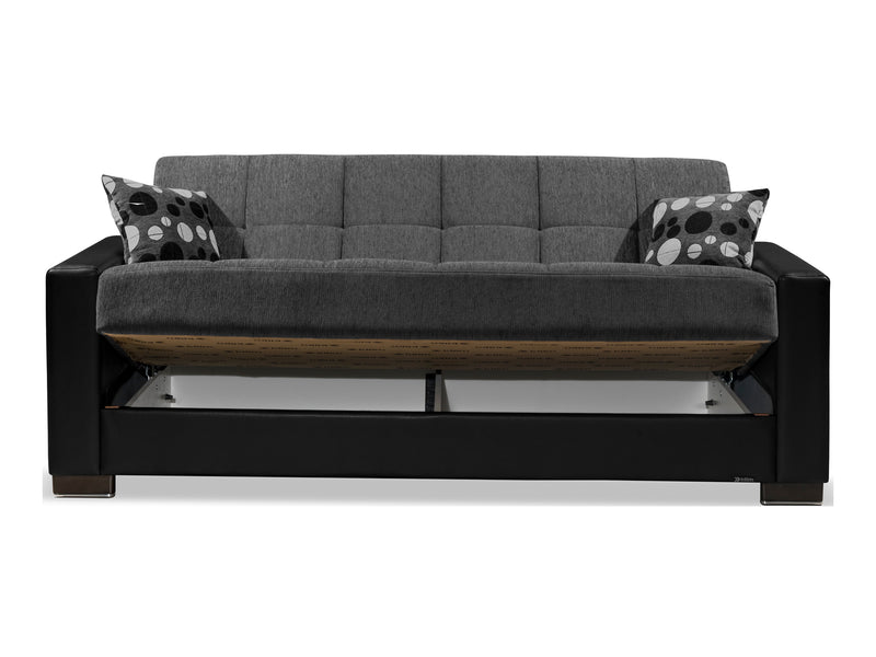 Armada Partial Leather 90" Wide Convertible Sofa