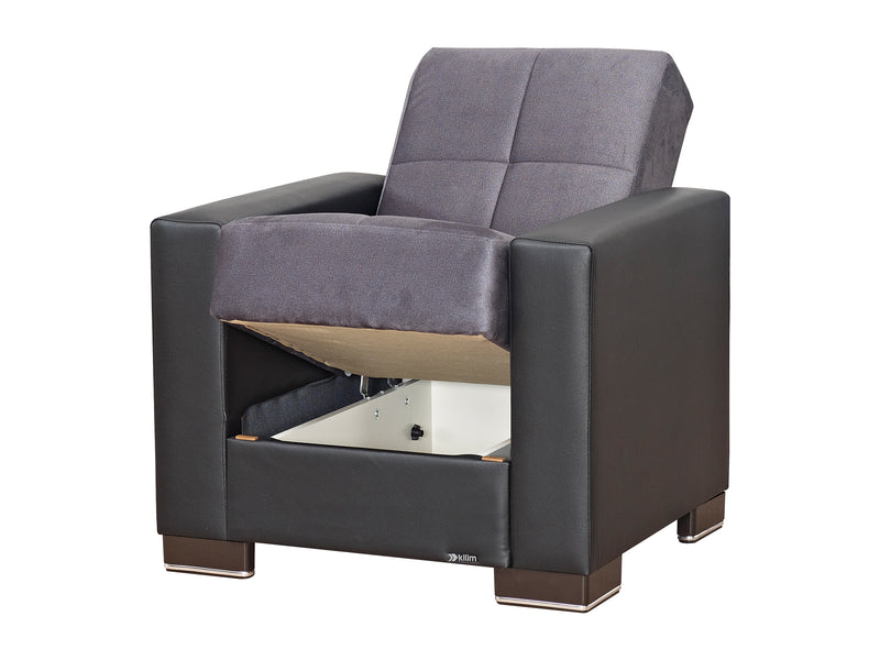 Armada Partial Leather 31" Wide Convertible Armchair