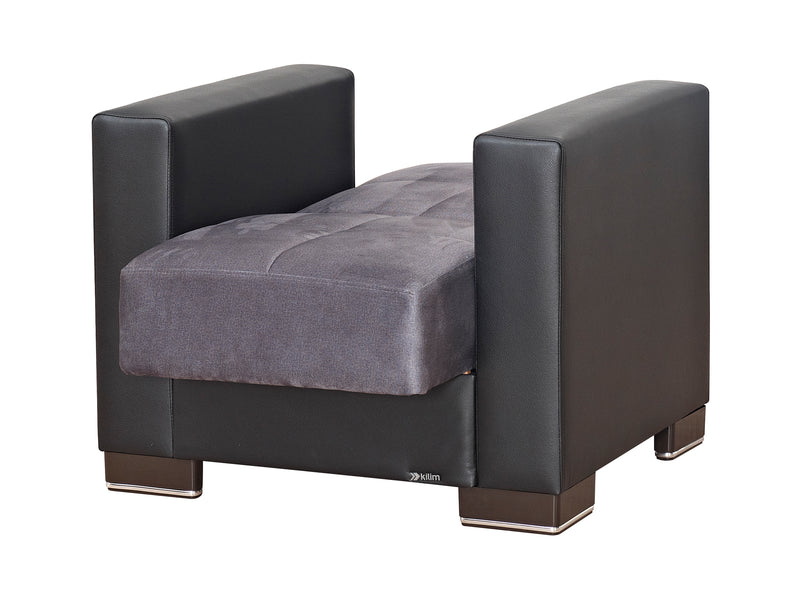 Armada Partial Leather 31" Wide Convertible Armchair