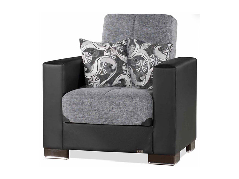 Armada Partial Leather 31" Wide Convertible Armchair