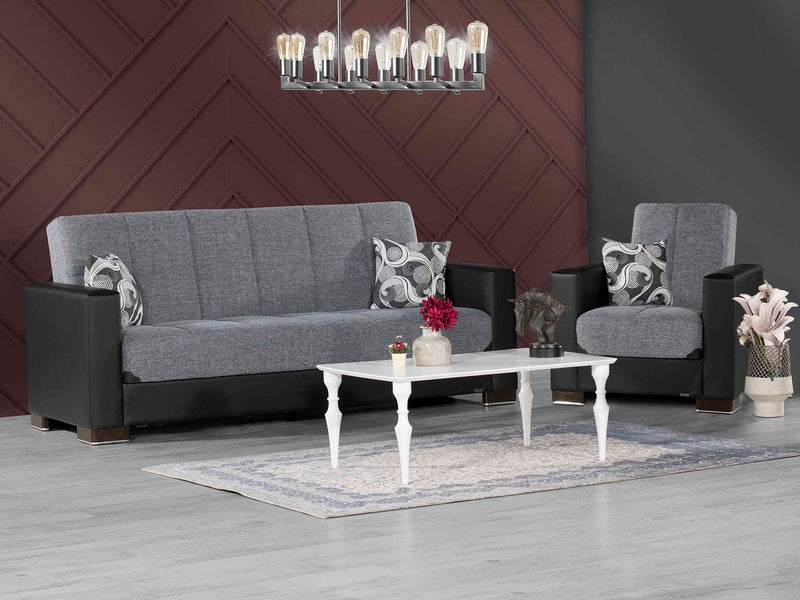 Armada Partial Leather 31" Wide Convertible Armchair