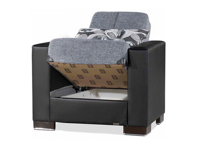 Armada Partial Leather 31" Wide Convertible Armchair