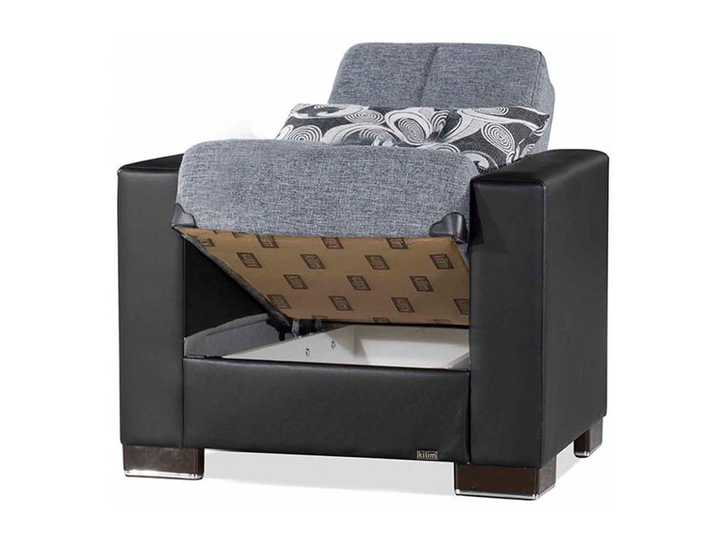 Armada Partial Leather 31" Wide Convertible Armchair