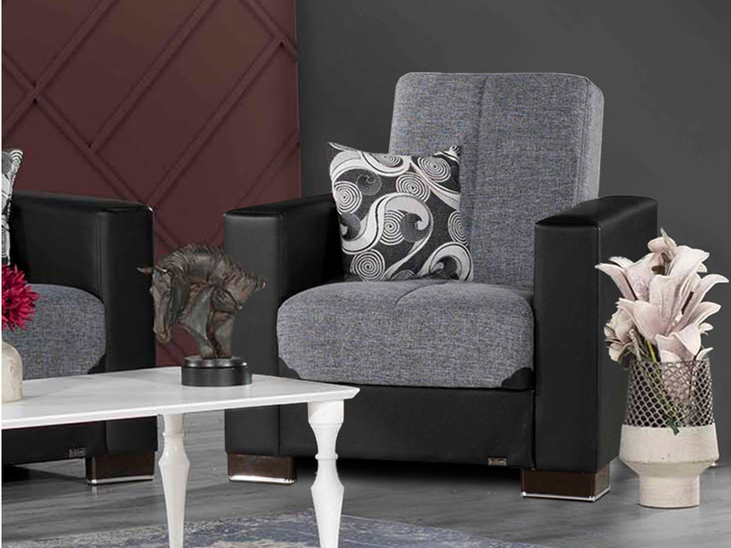 Armada Partial Leather 31" Wide Convertible Armchair