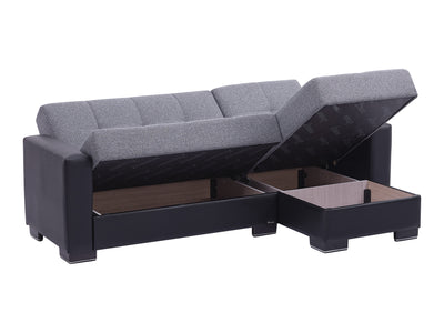 Armada Partial Leather 94" Wide Convertible Sectional