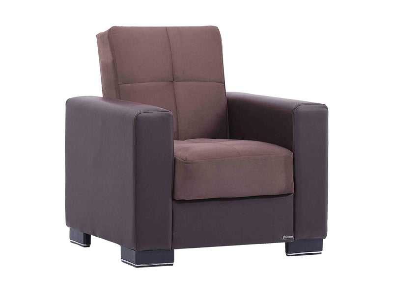 Armada Partial Leather 31" Wide Convertible Armchair