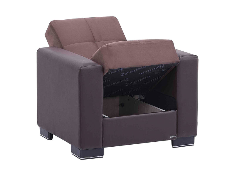 Armada Partial Leather 31" Wide Convertible Armchair