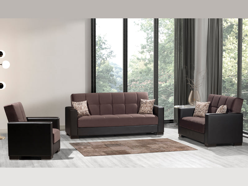 Armada Partial Leather 31" Wide Convertible Armchair