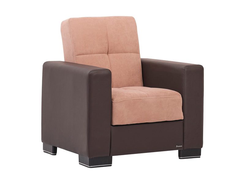 Armada Partial Leather 31" Wide Convertible Armchair