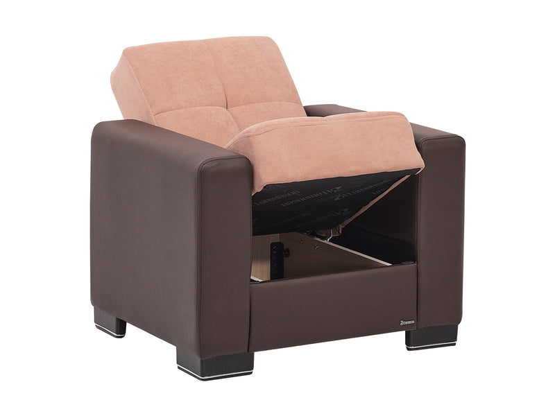 Armada Partial Leather 31" Wide Convertible Armchair
