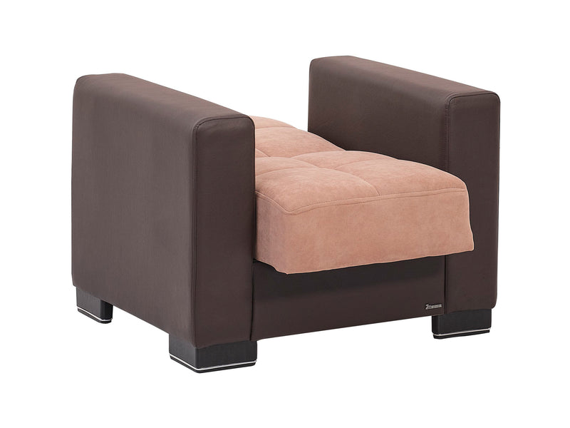 Armada Partial Leather 31" Wide Convertible Armchair