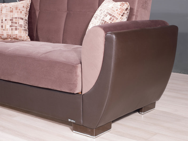 Armada Air Partial Leather 87" Wide Convertible Sofa