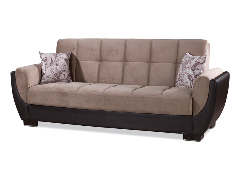 Armada Air Partial Leather 87" Wide Convertible Sofa