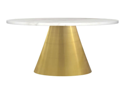 Avon 36" Wide Genuine Marble Top Stainless Steel Coffee Table