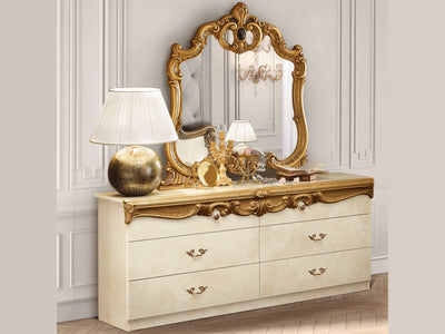 Barocco 68" Wide 6 Drawer Dresser With Mirror