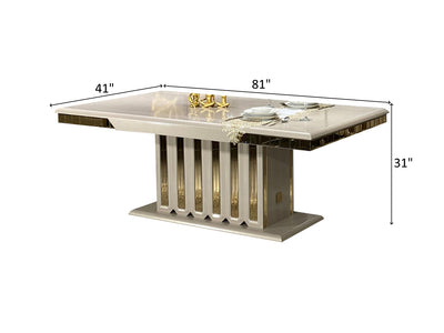 Berlinss 81" Wide 6 Person Dining Table