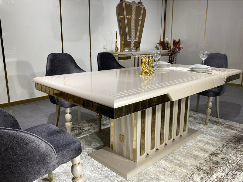 Berlinss 81" Wide 6 Person Dining Table