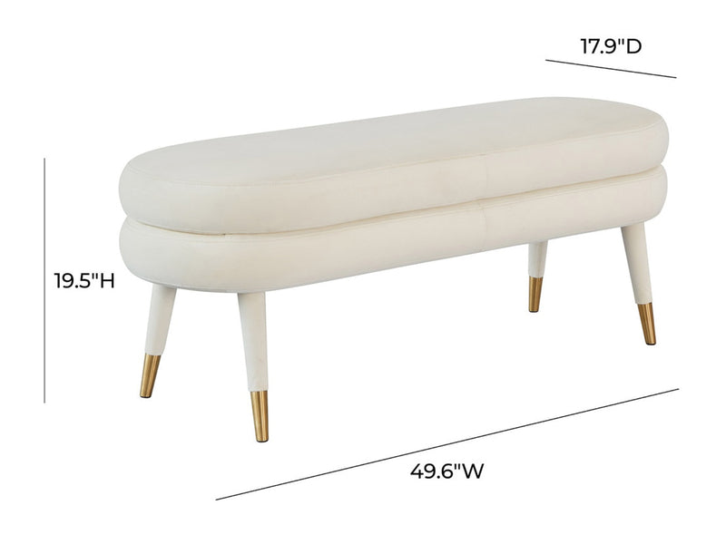 Betty 49.6" Wide Velvet Bench