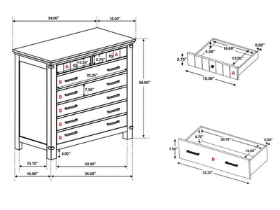 Brenner 39" Wide 7 Drawer Chest