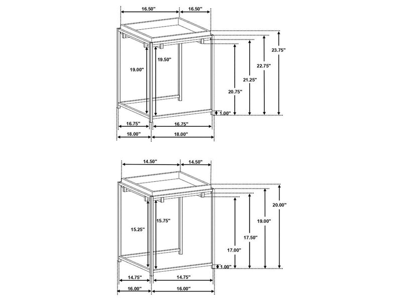 Bolden 23.7" Tall Nesting Table