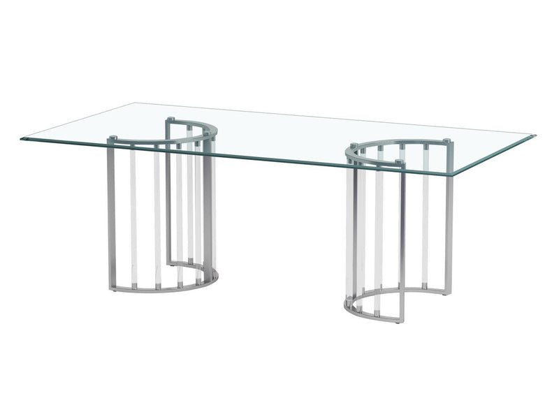 Trisha 72" Wide Glass Dining Table